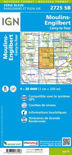 Moulins-Engilbert, Cercy-la-Tour. 1/25 000