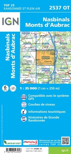 Nasbinals ; Monts d'Aubrac. 1/25 000
