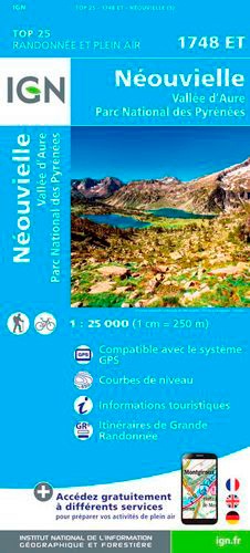 Néouvielle Vallée d'Aure Parc National des Pyrénées. 1/25 000 5e édition