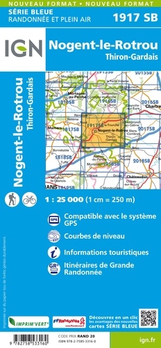 Nogent le Rotrou-Thiron Gardais. 1/25000