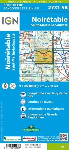 Noirétable, Saint-Martin-la-Sauveté. 1/25 000