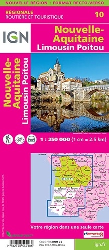 Nouvelle-Aquitaine, Limousin Poitou. 1/250 000
