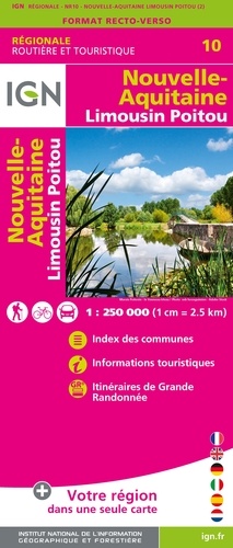 Nouvelle-Aquitaine. Limousin, Poitou. 1/250 000