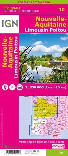 Nouvelle-Aquitaine. Limousin, Poitou. 1/250 000