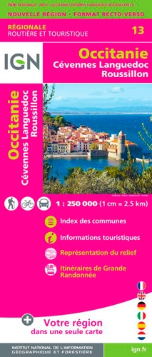 Occitanie, Cévennes-Languedoc-Roussillon. 1/250 000