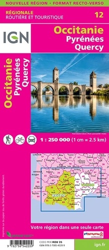 Occitanie Pyrénées Quercy. 1/250 000