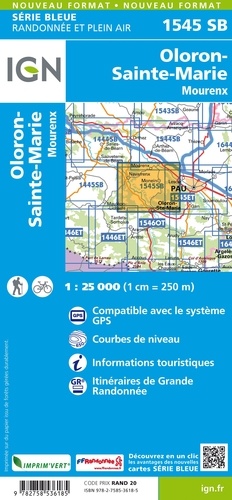 Oloron-Sainte-Marie, Mourenx. 1/25 000