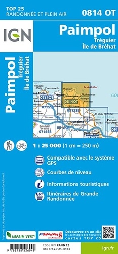 Paimpol Treguier Ile de Bréhat. 1/25 000
