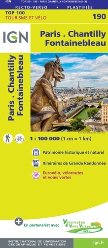 Paris, Chantilly, Fontainebleau. 1/100 000