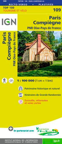 Paris, Compiègne, PNR Oise-Pays de France. 1/100 000 4e édition