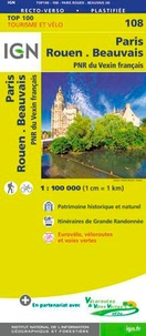  IGN - Paris, Rouen, Beauvais, PNR du Vexin français - 1/100 000.