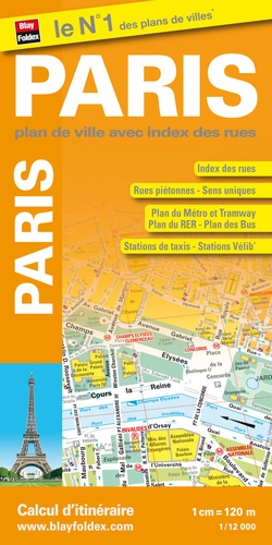  Blay-Foldex - Paris - Plan de ville avec index des rues.