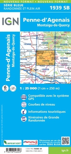 Penne-d'Agenais, Montaigu-de-Quercy. 1/25 000