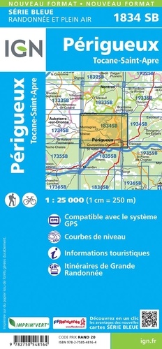 Périgueux, Tocane-Saint-Apre. 1/25 000