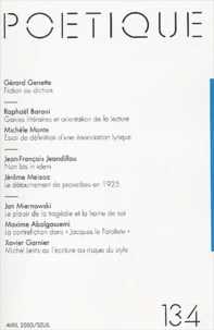 Poétique N° 134 / 2003-4