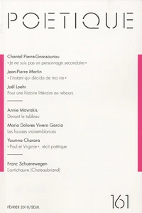 Poétique N° 161, Février 2010