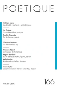 Poétique N° 166, Avril 2011