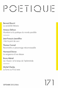 Poétique N° 171, septembre 2012
