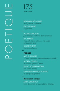  Collectif dirigé par Michel Ch - Poétique N° 175/2014-1 : Proust.