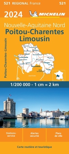  Michelin - Poitou-Charentes Limousin - 1/200 000.