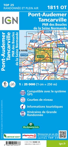Pont-Audemer, Tancarville, PNR des Boucles de la Seine Normande. 1/25 000