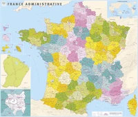 Poster France administrative plastifié