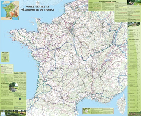 Poster Voies vertes et véloroutes de France. 1/1 020 000