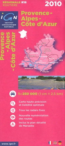  IGN - Provence-Alpes-Côte-d'Azur - 1/250 000.