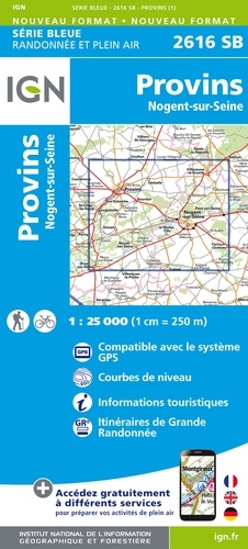 Provins, Nogent-sur-Seine. 1/25 000