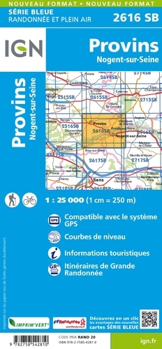 Provins, Nogent-sur-Seine. 1/25 000