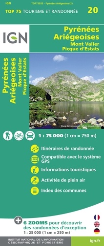 Pyrénées Ariégeoises. 1/75 000