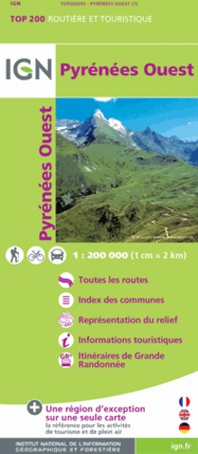  IGN - Pyrénées ouest - 1/200 000.