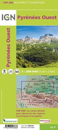 Pyrénées Ouest. 1/200 000