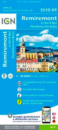 Remiremont, Val d'Ajol, Plombières-les-Bains. 1/25 000