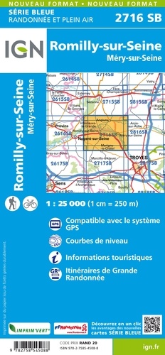 Romilly-sur-Seine, Méry-sur-Seine. 1/25 000