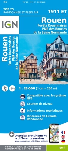 Rouen/forêts rouennaises/PNR des boucles de la Seine normande. 1/25 000