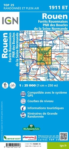 Rouen/forêts rouennaises/PNR des boucles de la Seine normande. 1/25 000