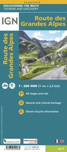 Route des Grandes Alpes. 1/220 000