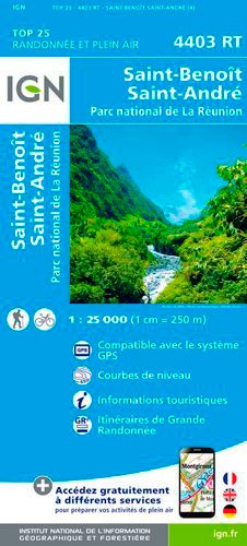 Saint-Benoît, Saint-André, Parc national de La Réunion. 1/25 000  Edition 2020