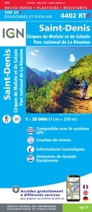 IGN - Saint-Denis, Cirques de Mafate et de Salazie, Parc national de La Réunion - 1/25 000, recto-verso, plastifiée, résistante.
