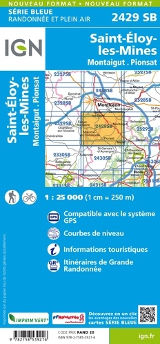 Saint-Eloy-les-Mines, Montaigut, Pionsat. 1/25 000