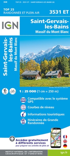 Saint-Gervais-les-Bains, Massif du Mont Blanc. 1/25000