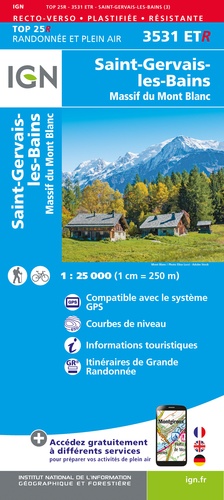 Saint-Gervais-les-bains. 1/25 000, plastifiée - résistante