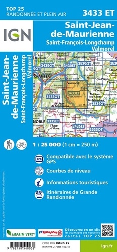 Saint-Jean-de-Maurienne, Saint-François-Longchamp, Valmorel. 1/25 000