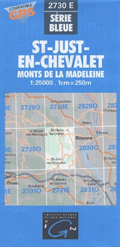  IGN - Saint-Just-en-Chevalet - Monts de la Madeleine - 1/25000.