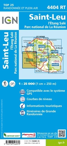 Saint-Leu, L'Etang Salé, Parc national de La Réunion. 1/25 000  Edition 2020