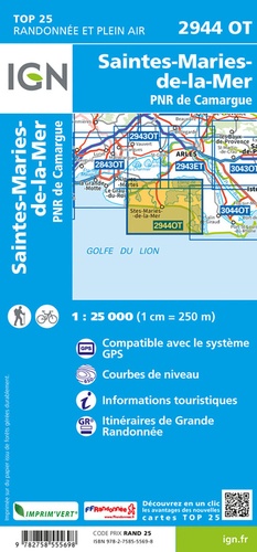 Saintes-Maries-de-la-mer. PNR de Camargue. 1/25 000