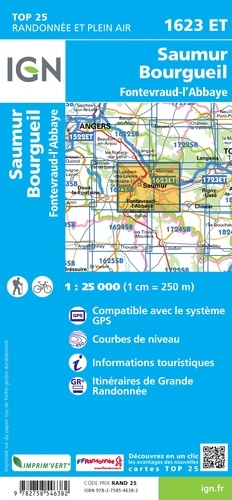 Saumur, Bourgueil. 1/25 000