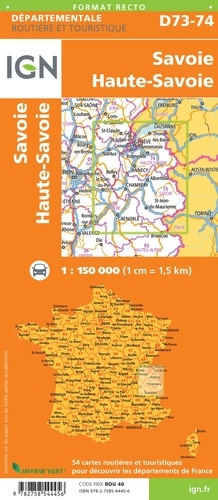 Savoie, Haute-Savoie. 1/150 000