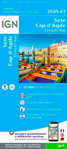 Sète, Cap d'Agde. Etang de Thau : 1/25 000 5e édition